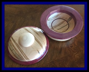 Maple and Purple Heart Lidded Bowl