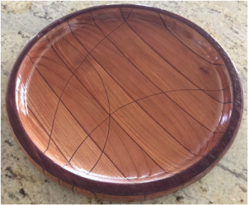 Red wood and purple heart turned plate