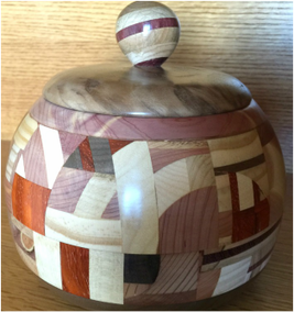 Lathe mosaic wood bowl