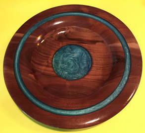 Walnut Platter with Epoxy Decorum